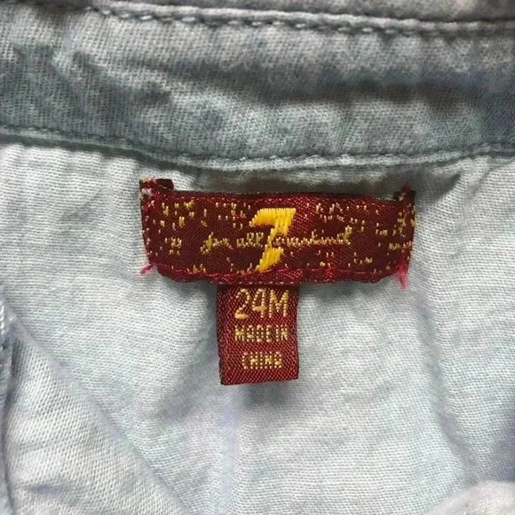 7 For All Mankind Toddler  Button Down Shirt 24M - Picture 5 of 8